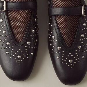 Black Studded Flats